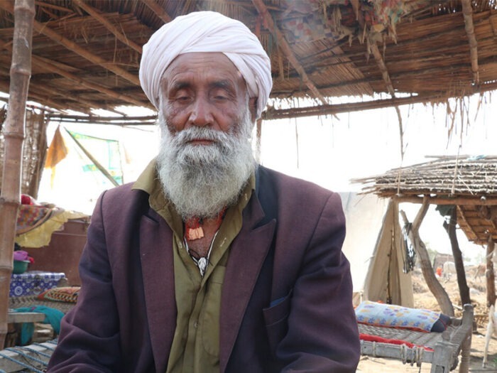A man sitting